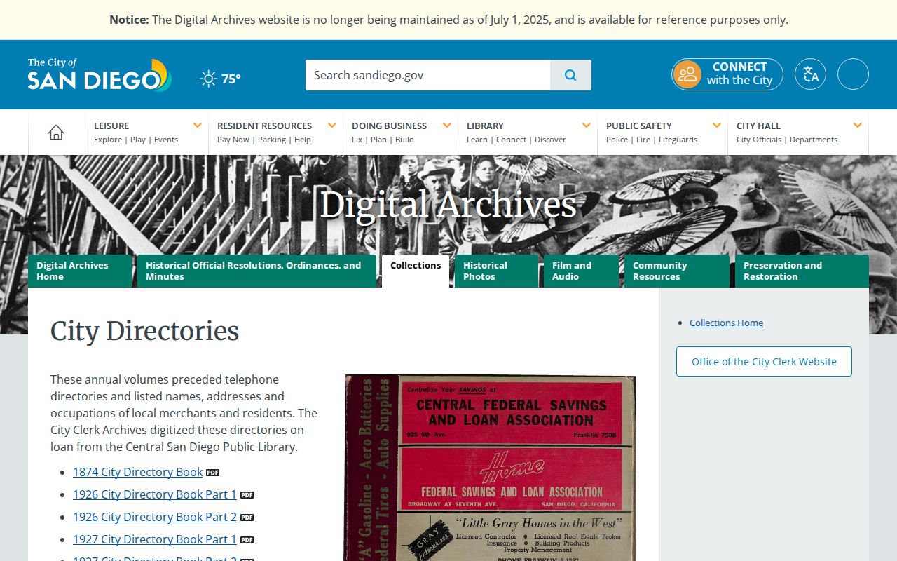 Historical San Marcos people directories in the San Diego digital collection