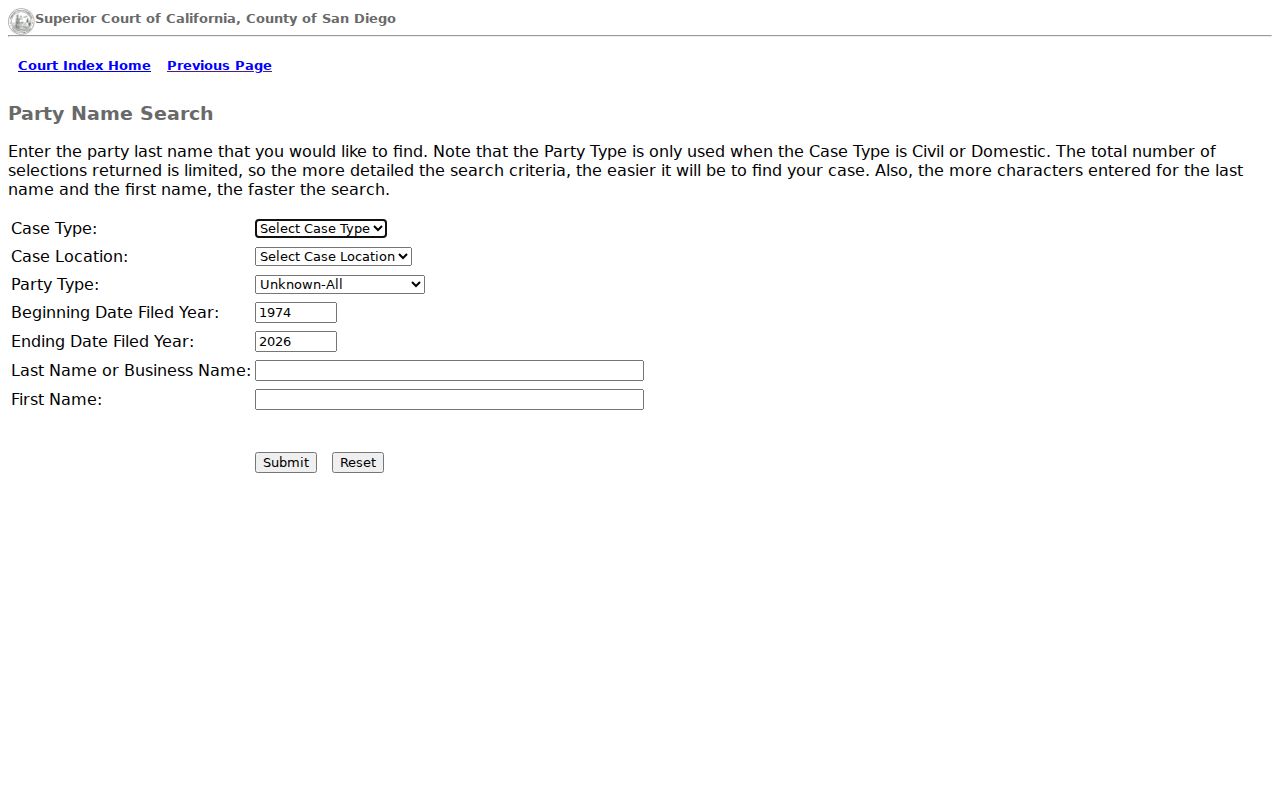 San Marcos public records Court Index party-name search